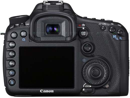 Canon EOS 7D digital SLR fotokamera bakifrån