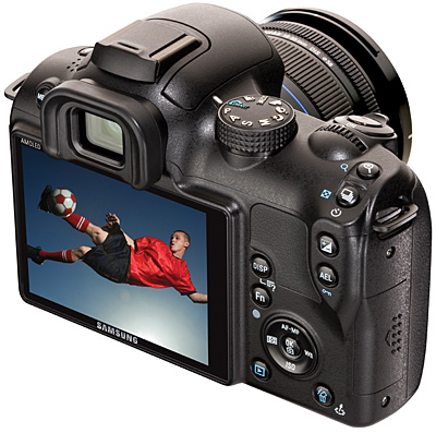 Samsung NX10 fotokamera baksida