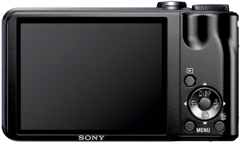 Sony Cybershot DSC-H55 digitalkamera bakifrån